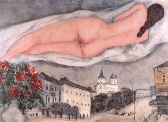 Marc Chagall's Contemporary Various Paintings - Nude over Vitebsk