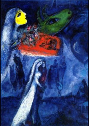 Contemporary Artwork by Marc Chagall - On Two Banks