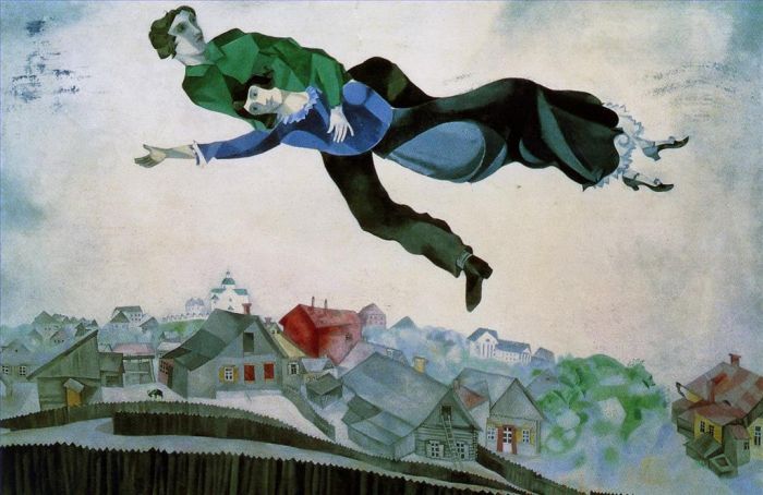 Marc Chagall's Contemporary Various Paintings - Over the town