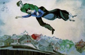 Contemporary Artwork by Marc Chagall - Over the town