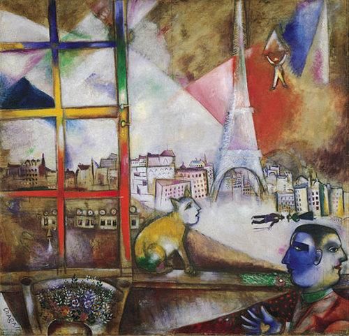 Marc Chagall's Contemporary Various Paintings - Paris Through the Window Surrealism Expressionism