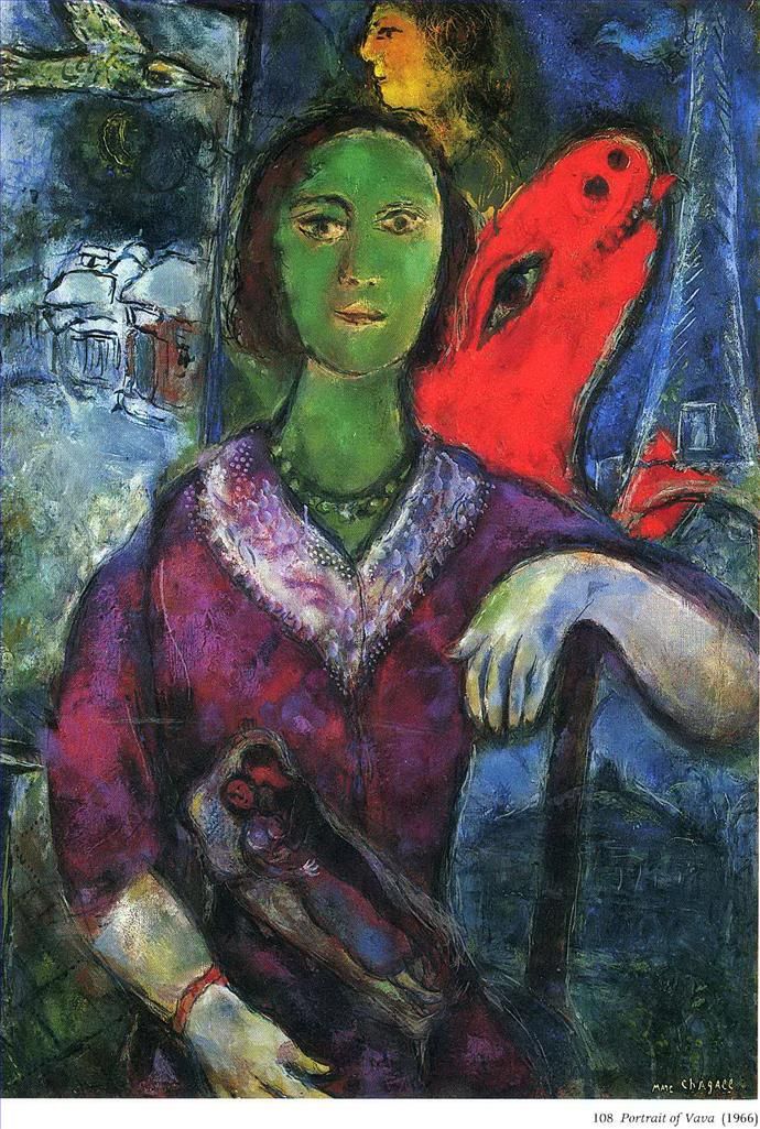 Marc Chagall's Contemporary Various Paintings - Portrait of Vava