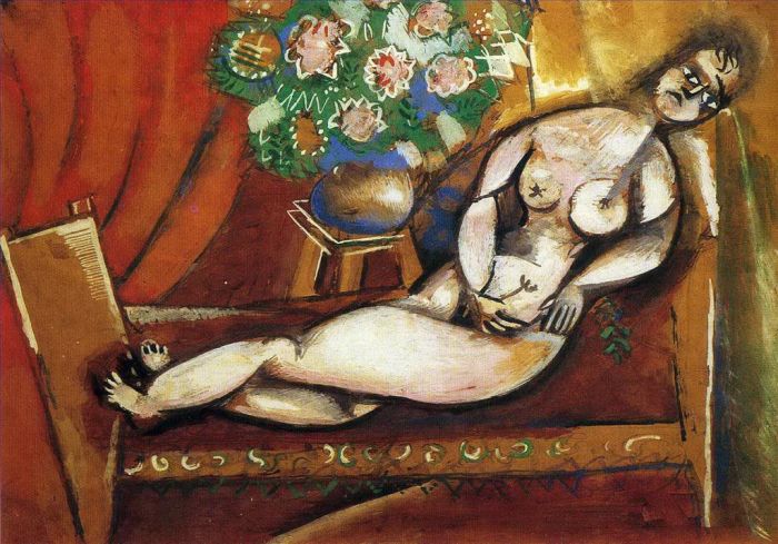 Marc Chagall's Contemporary Various Paintings - Reclining Nude