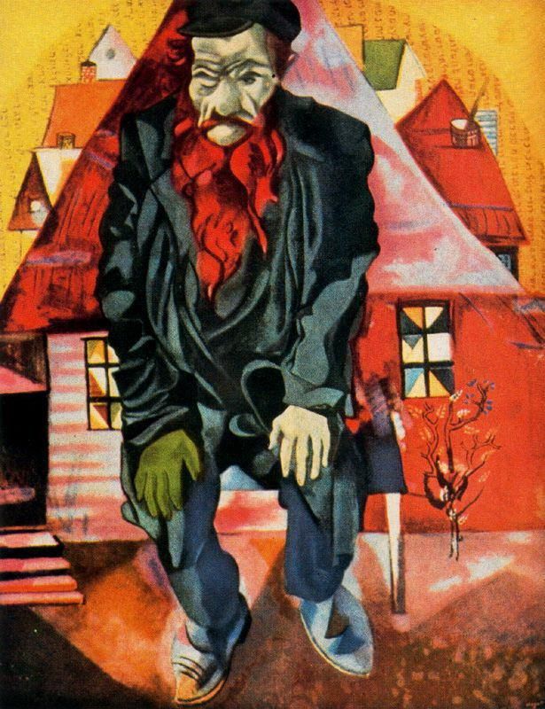 Marc Chagall's Contemporary Various Paintings - Red Jew