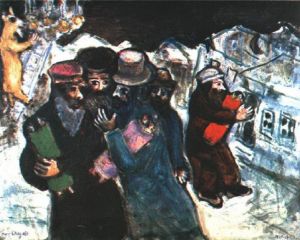 Contemporary Artwork by Marc Chagall - Return from the Synagogue