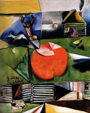 Contemporary Artwork by Marc Chagall - Russian Village Under the Moon