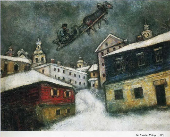 Marc Chagall's Contemporary Various Paintings - Russian village