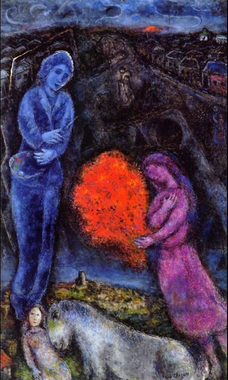 Marc Chagall's Contemporary Various Paintings - Saint Paul de Vance at Sunset