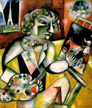 Contemporary Artwork by Marc Chagall - Self Portrait with Seven Digits