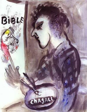 Contemporary Artwork by Marc Chagall - Self Portrait with a Palette