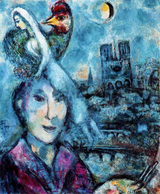 Marc Chagall's Contemporary Various Paintings - Self Portrait