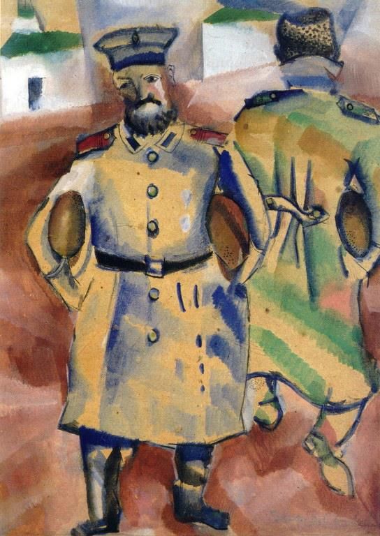 Marc Chagall's Contemporary Various Paintings - Soldiers with Bread