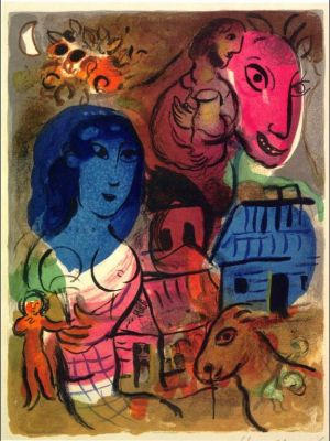 Contemporary Artwork by Marc Chagall - The Antilopa Passengers