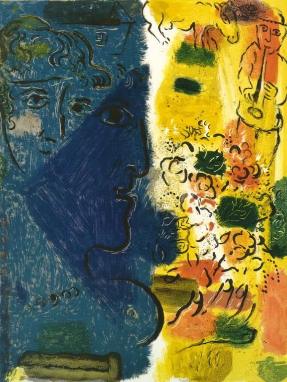 Marc Chagall's Contemporary Various Paintings - The Blue Face