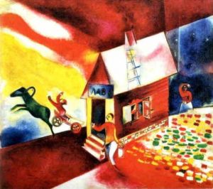 Contemporary Artwork by Marc Chagall - The Burning House