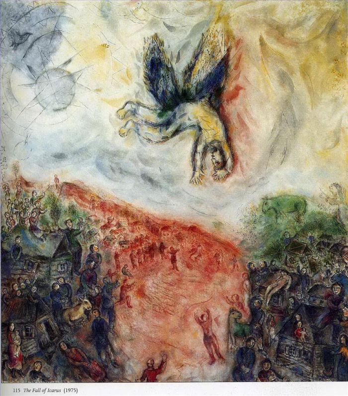 Marc Chagall's Contemporary Various Paintings - The Fall of Icarus
