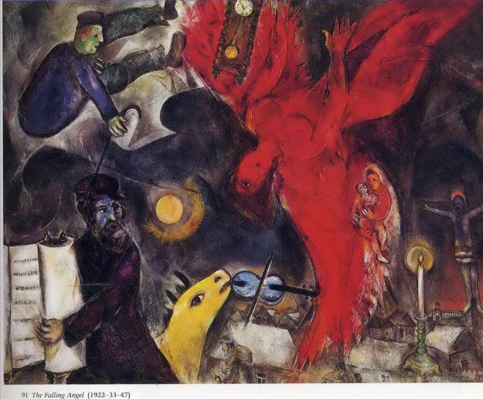 Marc Chagall's Contemporary Various Paintings - The Falling Angel