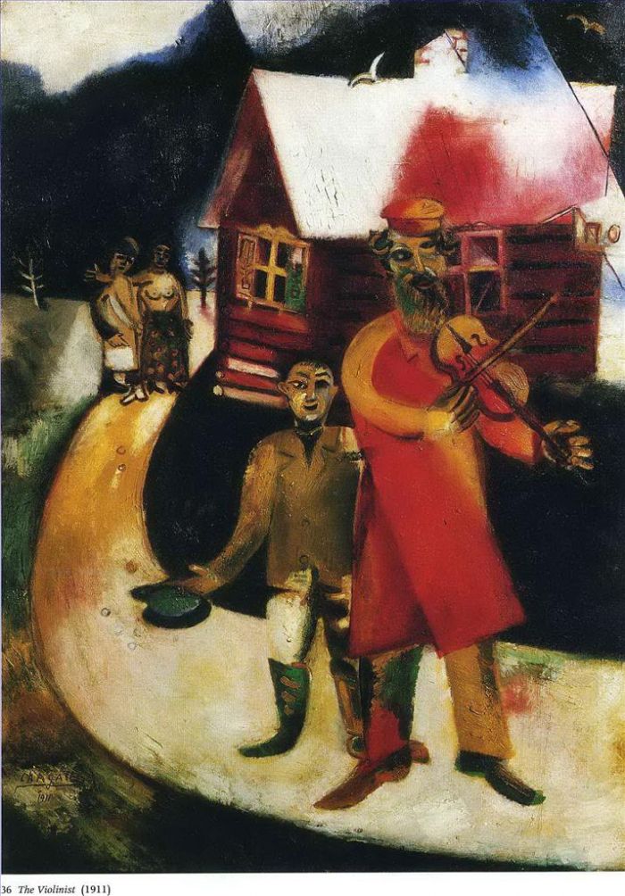 Marc Chagall's Contemporary Various Paintings - The Fiddler