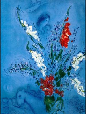 Contemporary Artwork by Marc Chagall - The Gladiolas