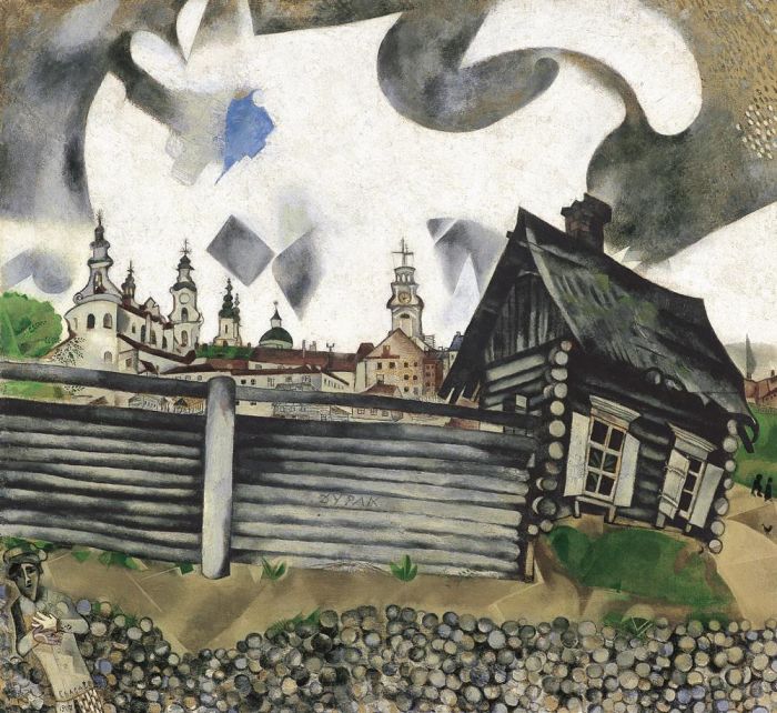 Marc Chagall's Contemporary Various Paintings - The House in Grey