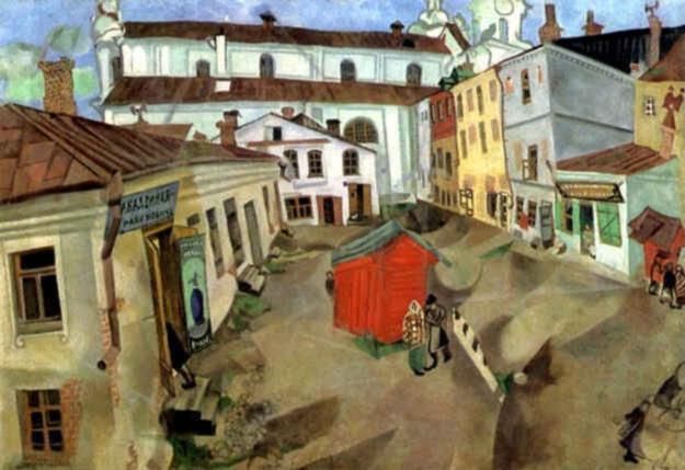 Marc Chagall's Contemporary Various Paintings - The Market Place Vitebsk