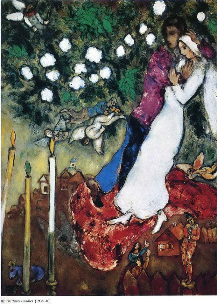Marc Chagall's Contemporary Various Paintings - The Three Candles