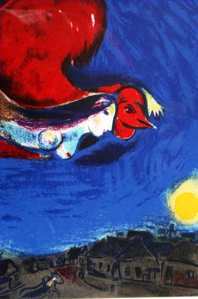 Marc Chagall's Contemporary Various Paintings - The Village by Night
