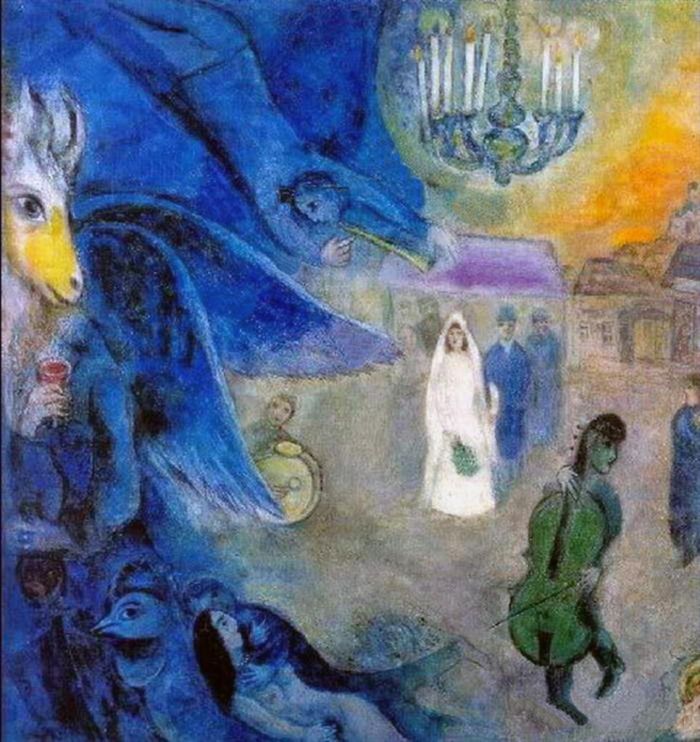 Marc Chagall's Contemporary Various Paintings - The Wedding Candles