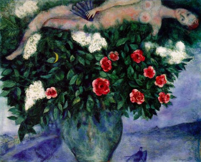 Marc Chagall's Contemporary Various Paintings - The Woman and the Roses