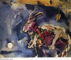 Contemporary Artwork by Marc Chagall - The dream The rabbit