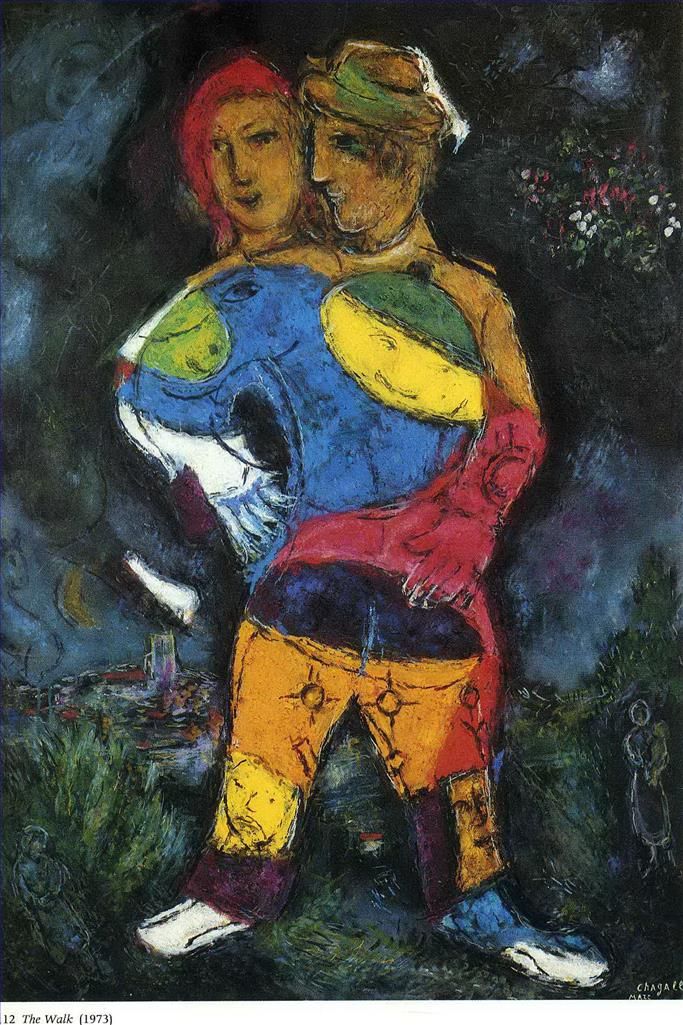 Marc Chagall's Contemporary Various Paintings - The walk