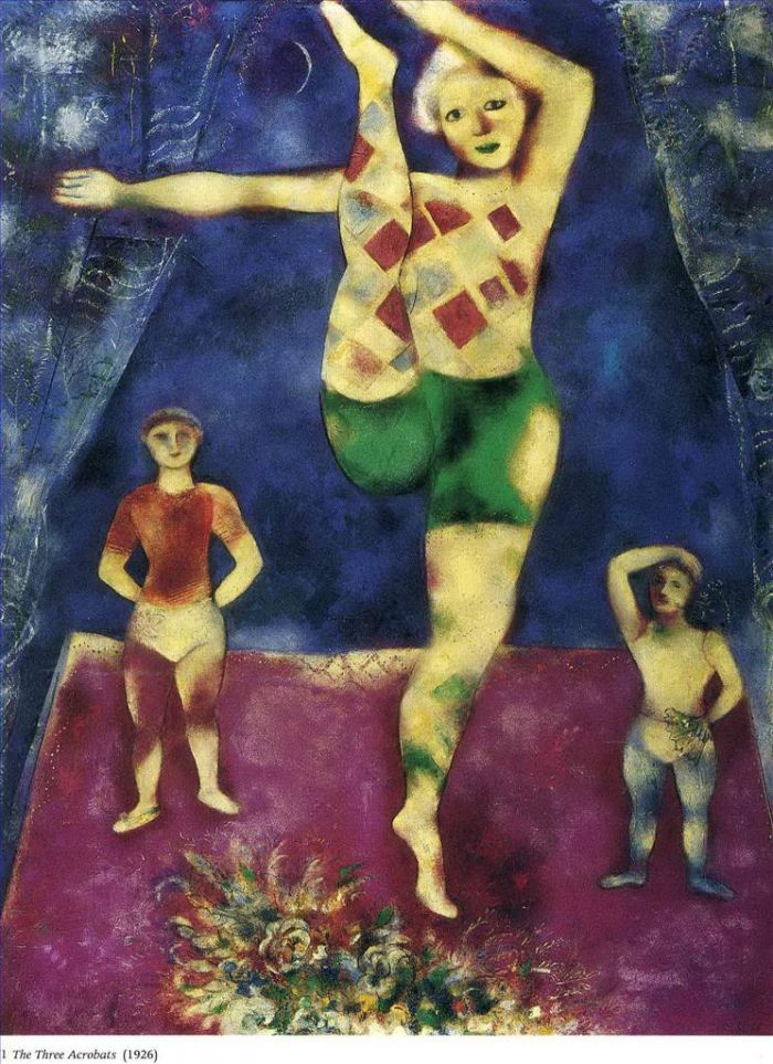 Marc Chagall's Contemporary Various Paintings - Three Acrobates