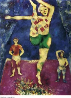 Contemporary Artwork by Marc Chagall - Three Acrobates