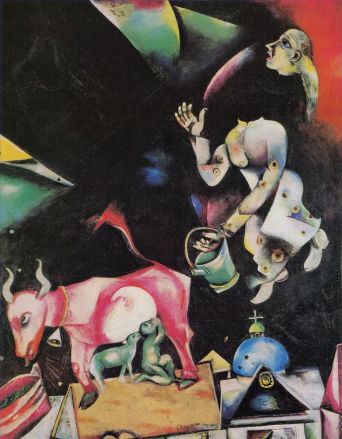 Marc Chagall's Contemporary Various Paintings - To Russia with Asses and Others