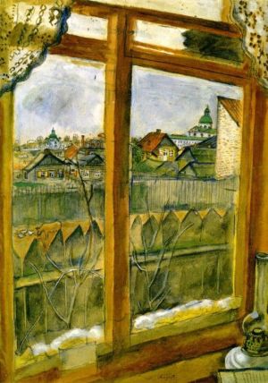 Contemporary Artwork by Marc Chagall - View from a Window