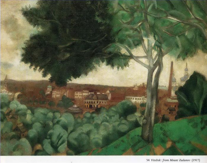 Marc Chagall's Contemporary Various Paintings - Vitebsk from mount Zadunov