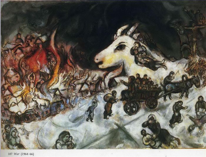 Marc Chagall's Contemporary Various Paintings - War