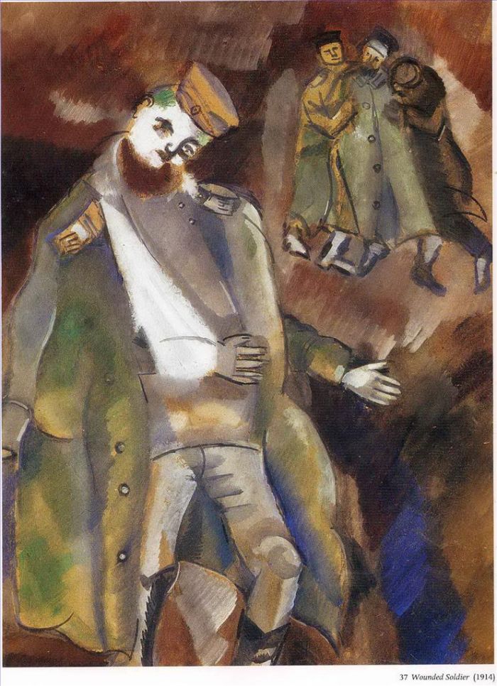 Marc Chagall's Contemporary Various Paintings - Wounded Soldier