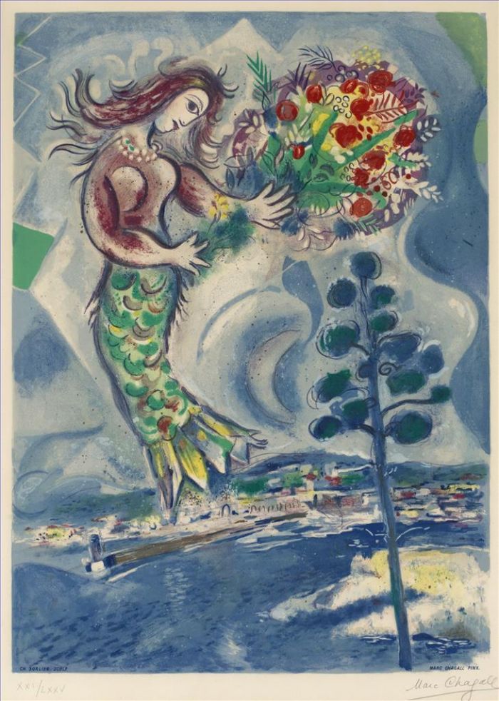 Marc Chagall's Contemporary Various Paintings - Beauty on sea