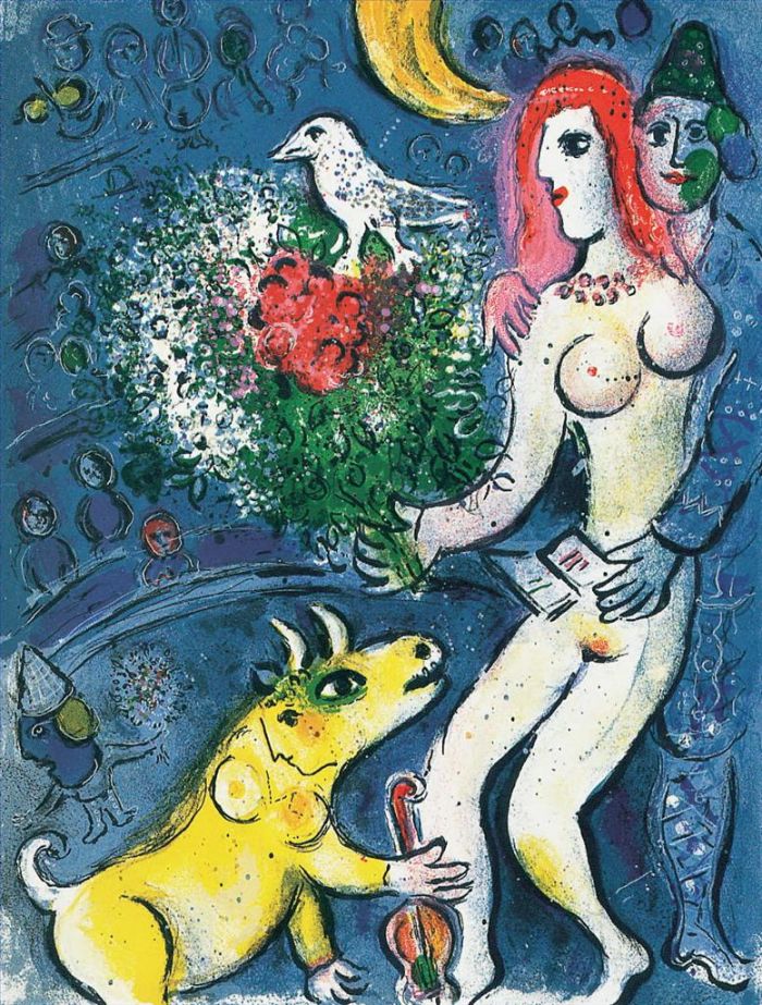 Marc Chagall's Contemporary Various Paintings - Nude in arms