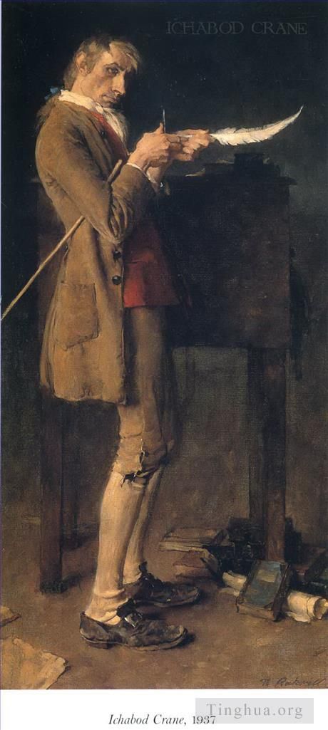 Norman Rockwell's Contemporary Oil Painting - Ichabod crane