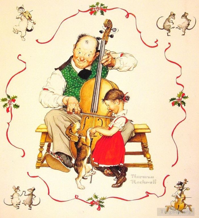 Norman Rockwell's Contemporary Various Paintings - Christmas dance 1950