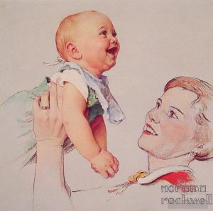 Contemporary Artwork by Norman Rockwell - Delight 1956