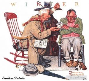 Contemporary Artwork by Norman Rockwell - Endless debate