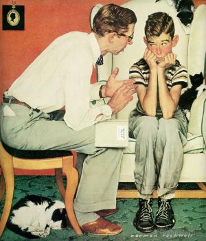 Contemporary Artwork by Norman Rockwell - Facts of life