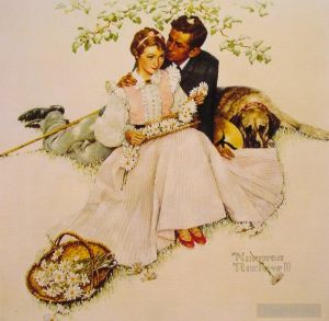 Contemporary Artwork by Norman Rockwell - Flowers in tender bloom 1955