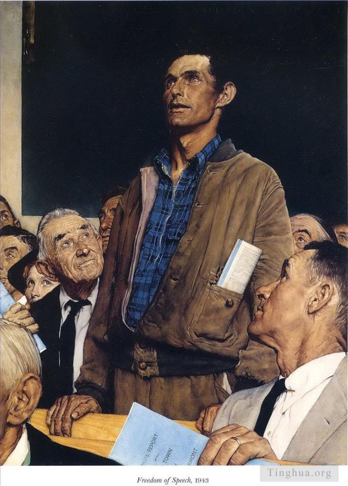 Norman Rockwell's Contemporary Various Paintings - Freedom of speech 1943