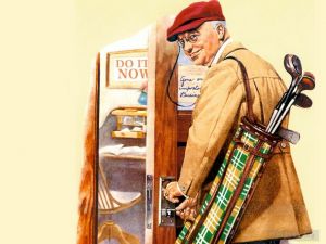Contemporary Artwork by Norman Rockwell - Golf