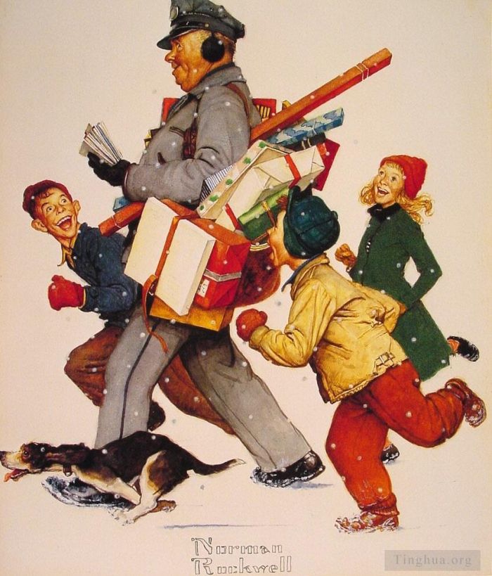 Norman Rockwell's Contemporary Various Paintings - Jolly postman