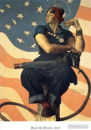 Contemporary Artwork by Norman Rockwell - Rosie the riveter 1943